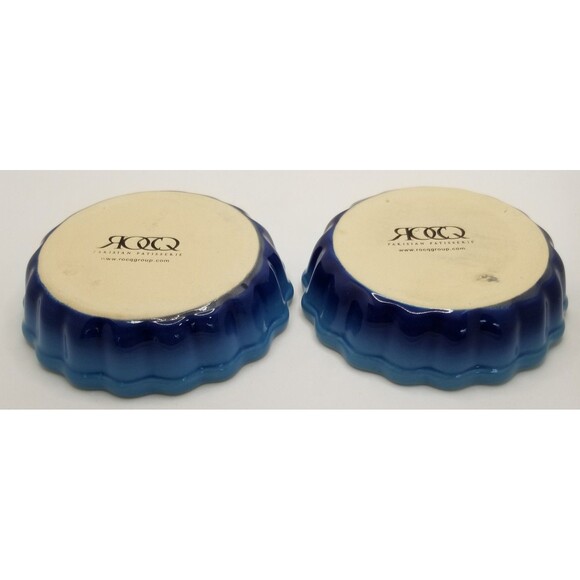 ROCQ Parisian Patisserie 5" Tart Flan Quiche Baking Ramekin Dish blue pair - Picture 7 of 11